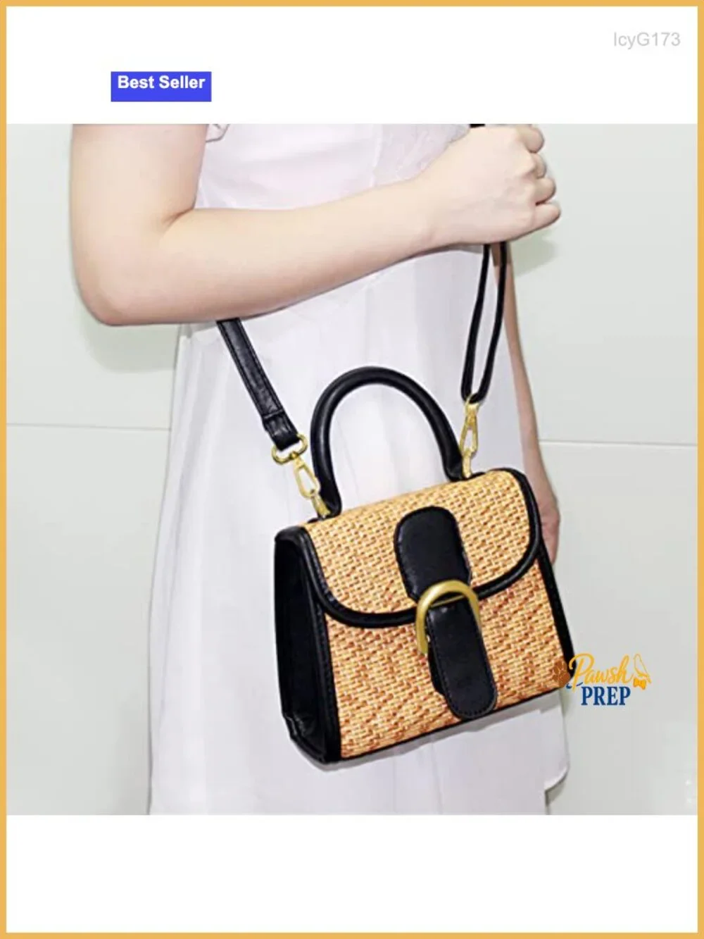Retro Straw Woven Satchel Crossbody Bag Shoulder Messenger Purse for Women